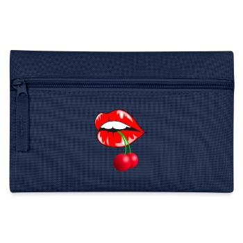 Lippen Mund Motiv - Federtasche - Hellblau - Vorne