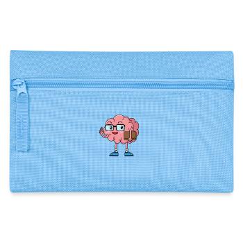 Nerd brain with book and glasses - Pencil Case - light blue - Front