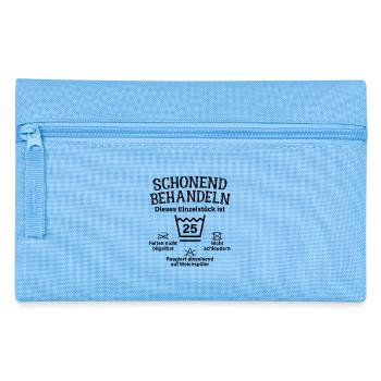 Schonend Behandeln Einzelstück 25. Geburtstag - Federtasche - Hellblau - Vorne