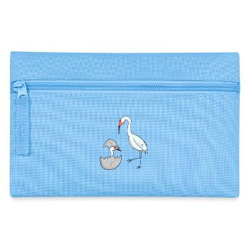 Kranich mit Baby Kranich - Federtasche - Hellblau - Vorne