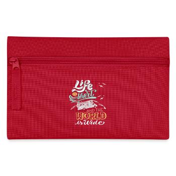 Life is Short The World is Wide - Federtasche - Rot - Vorne