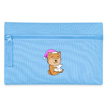 Hund Hunderasse Zwergspitz - Federtasche - Hellblau - Vorne