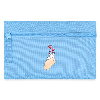 Finger Herz Koreanisch K Pop Liebe - Federtasche - Hellblau - Vorne