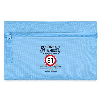 81. Geburtstag Schonend Behandeln Oldtimer Ist 81 - Federtasche - Hellblau - Vorne