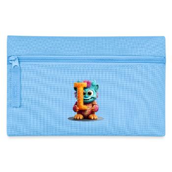 Alphabet Buchstabe I Buntes Monster - Federtasche - Hellblau - Vorne