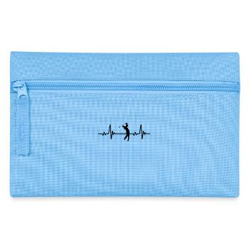 Golf Golfer Herzschlag Heartbeat Puls - Federtasche - Hellblau - Vorne