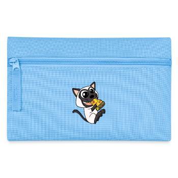 Pizza au chat siamois - Trousse - bleu clair - Devant