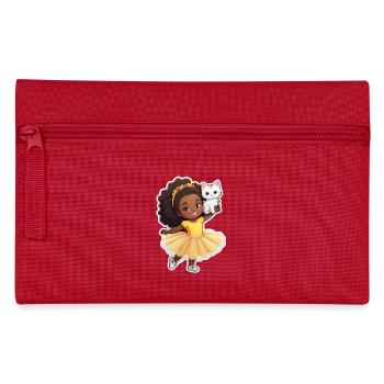 Cheerful child with cat in tutu - Pencil Case - red - Front