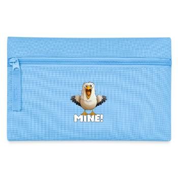 MINE! – Freche Möwe Cartoon, Strand Humor - Federtasche - Hellblau - Vorne