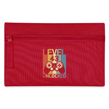 Level 43 freigeschaltet Lustiger Videospieler 43. Geburtstag - Federtasche - Rot - Vorne