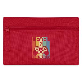 Level 7 Freigeschaltetes Hemd Videospieler 7. Geburtstag - Federtasche - Rot - Vorne