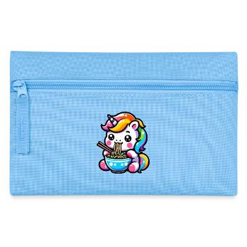Japonais Kawaii Licorne Ramen Cuisine Asiatique - Trousse - bleu clair - Devant