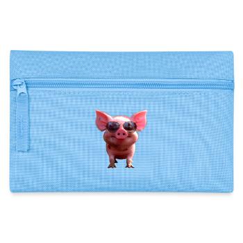 Schwein Hausschwein Schweine Ferkel Schweinchen - Federtasche - Hellblau - Vorne