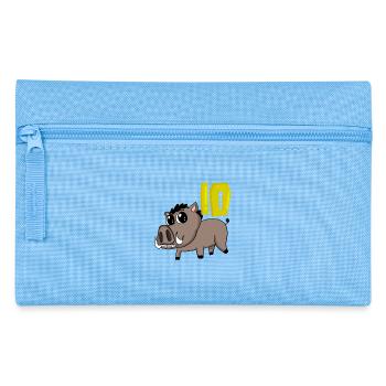10. Geburtstag Motiv Wildschwein - zehn Jahre alt - Federtasche - Hellblau - Vorne