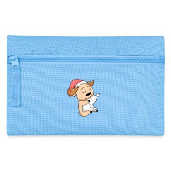 Moose Cute Tired Sleeping In Christmas - Pencil Case - light blue - Front