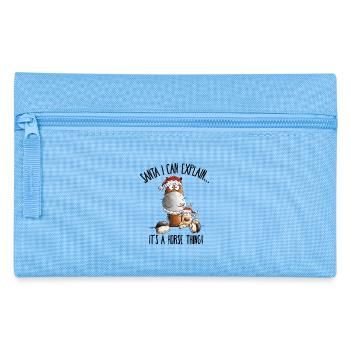 Forget Reindeer Horse Christmas Saying - Pencil Case - light blue - Front