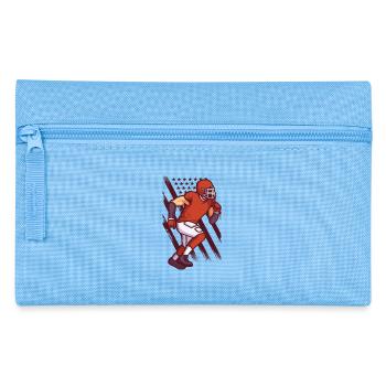 Rugby Footballer American Flag Football - Pencil Case - light blue - Front