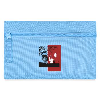 Rabbit with balloon in the forest - Pencil Case - light blue - Front