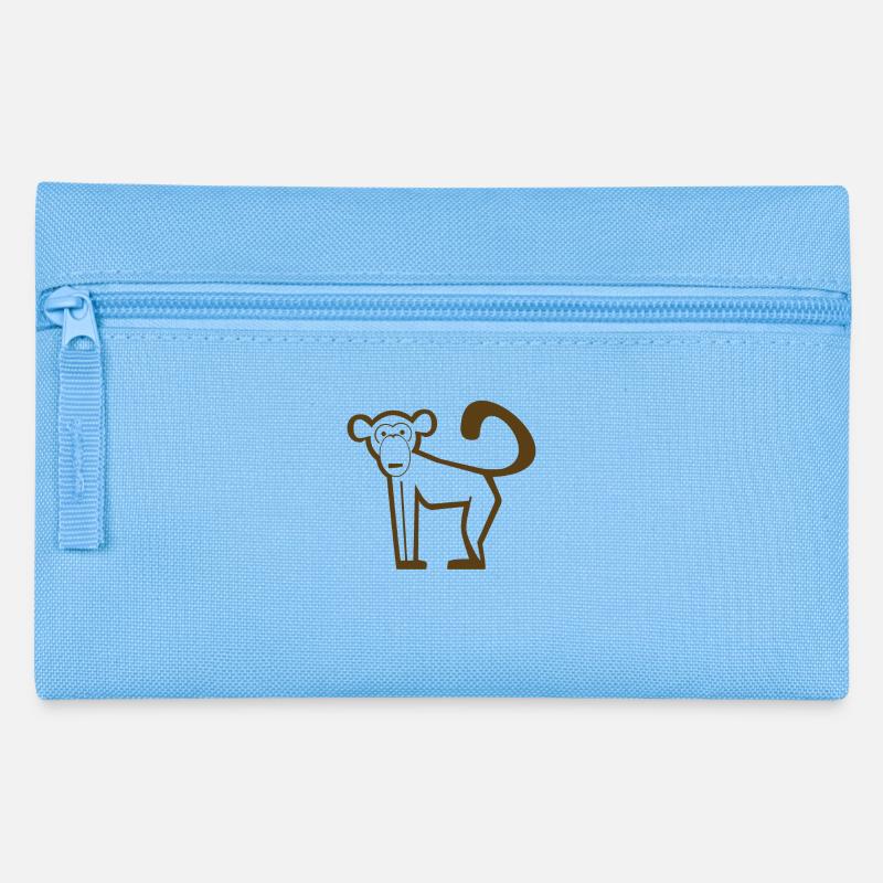 Monkey, Primates, Evolution, Icon, Zoo, Circus - Pencil Case - light blue
