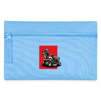 Woman on lawn tractor - Pencil Case - light blue - Front