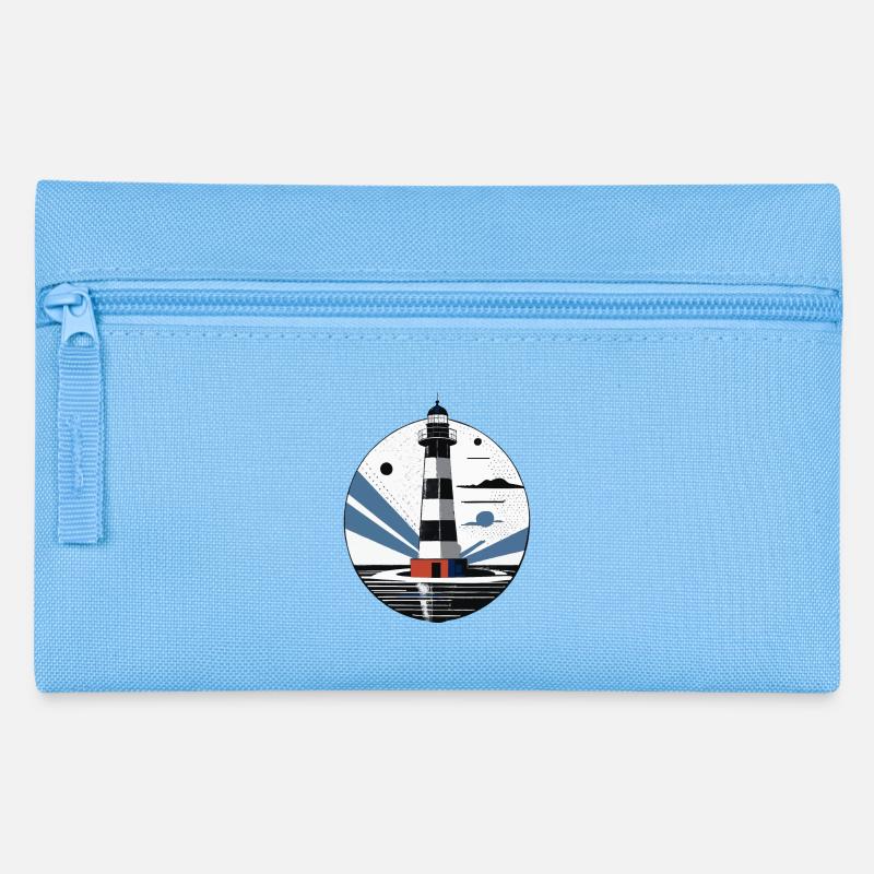 Lighthouse, Coast, Sea - Pencil Case - light blue