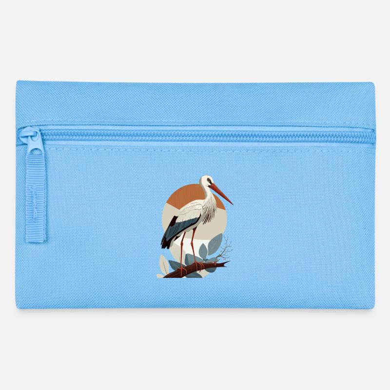 Storch, Vogel, Geburt, Schwangerschaft, Schwanger - Federtasche - Hellblau