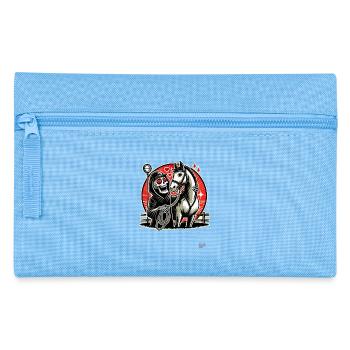 Grim Reaper loves riding and his horse - Pencil Case - light blue - Front
