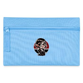 Chibi-mignon ringard amateur de livres rétro - Trousse - bleu clair - Devant