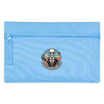 Skeleton says you're fired with thumbs down - Pencil Case - light blue - Front