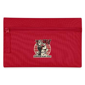 Femme au foyer en colère rétro dit : Pas de nourriture pour vous - Trousse - rouge - Devant