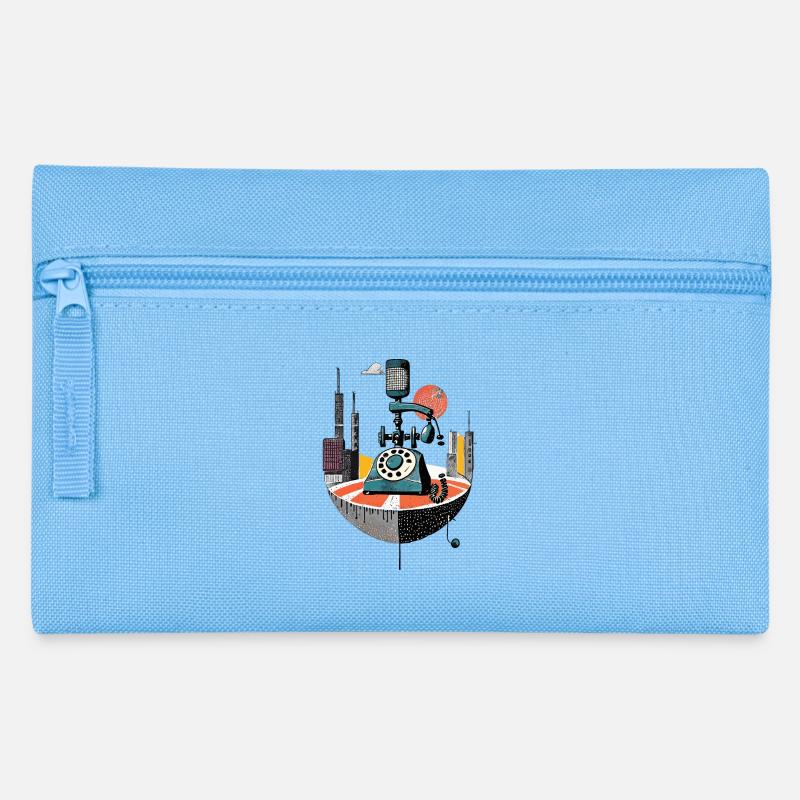 Telephone, dial, rotary dial, landline - Pencil Case - light blue