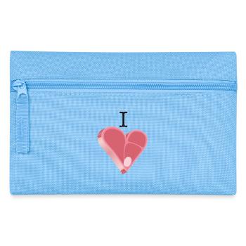 Serviert! Ich liebe Fleisch! I love Maet! Icon - Federtasche - Hellblau - Vorne