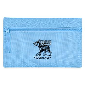 Doberman Pinscher Starts With A Wet Nose - Pencil Case - light blue - Front