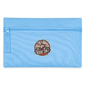 Drive on! Retro Old School Motocross - Pencil Case - light blue - Front