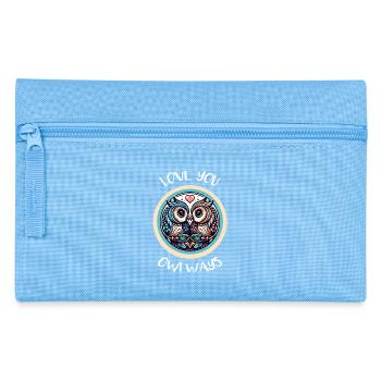 Hiboux mon hibou de la Saint-Valentin - Trousse - bleu clair - Devant