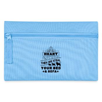 Great Pyrenees Dog Stole Heart - Pencil Case - light blue - Front