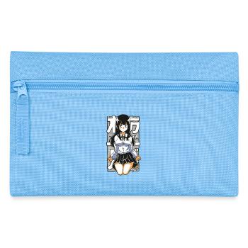 Japanisches Schulmädchen Cartoon - Federtasche - Hellblau - Vorne