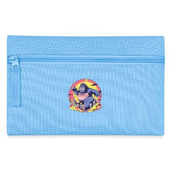 Funny monster walks through the city - Pencil Case - light blue - Front