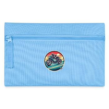 Moto classique Café Racer - Trousse - bleu clair - Devant
