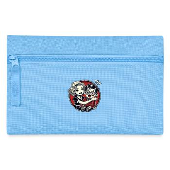 femme rétro prenant soin d’un nerd timide - Trousse - bleu clair - Devant