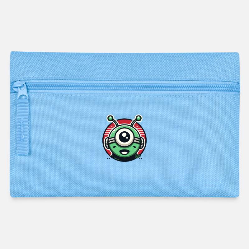 Freundlicher Alien-Cyclops - Federtasche - Hellblau