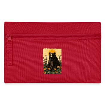 Ours sur prairie ensoleillée pleine de fleurs - Trousse - rouge - Devant