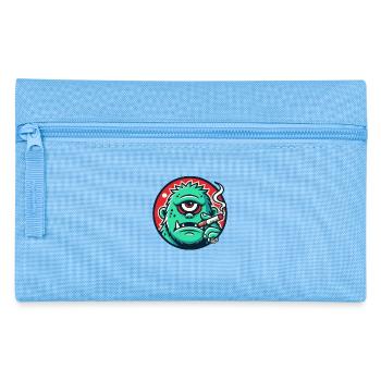Cool Green Monster Guy - Pencil Case - light blue - Front
