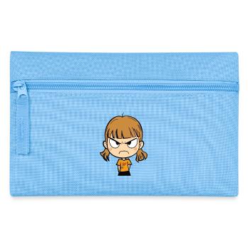 Angry cartoon girl - Pencil Case - light blue - Front