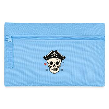 Pirate Skull Skull - Pencil Case - light blue - Front