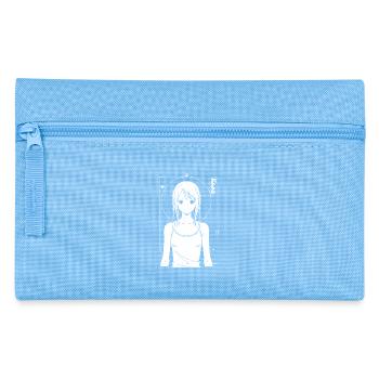 Fille de dessin animé - Illustration élégante - Trousse - bleu clair - Devant