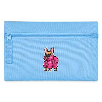 Chihuahua with fashionable pink jacket - Pencil Case - light blue - Front