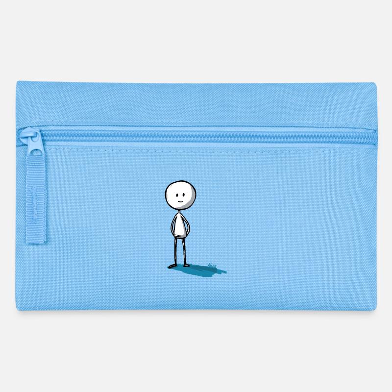 Minimalistisch und witzig, das Strichmännchen - Federtasche - Hellblau