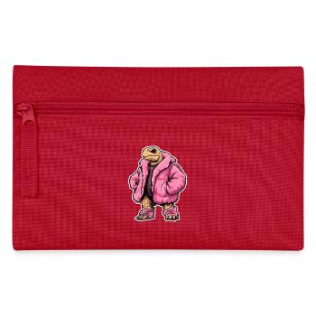 Fashion turtle with pink jacket - Pencil Case - red - Front