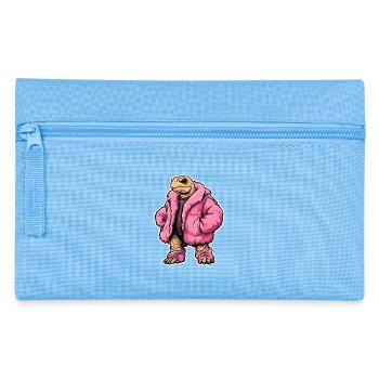Fashion turtle with pink jacket - Pencil Case - light blue - Front